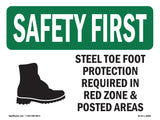 Steel Toe Foot Protection Required With Symbol