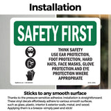 Think Safety Use Ear Protection, With Symbol