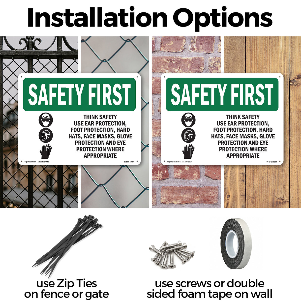 Think Safety Use Ear Protection, With Symbol