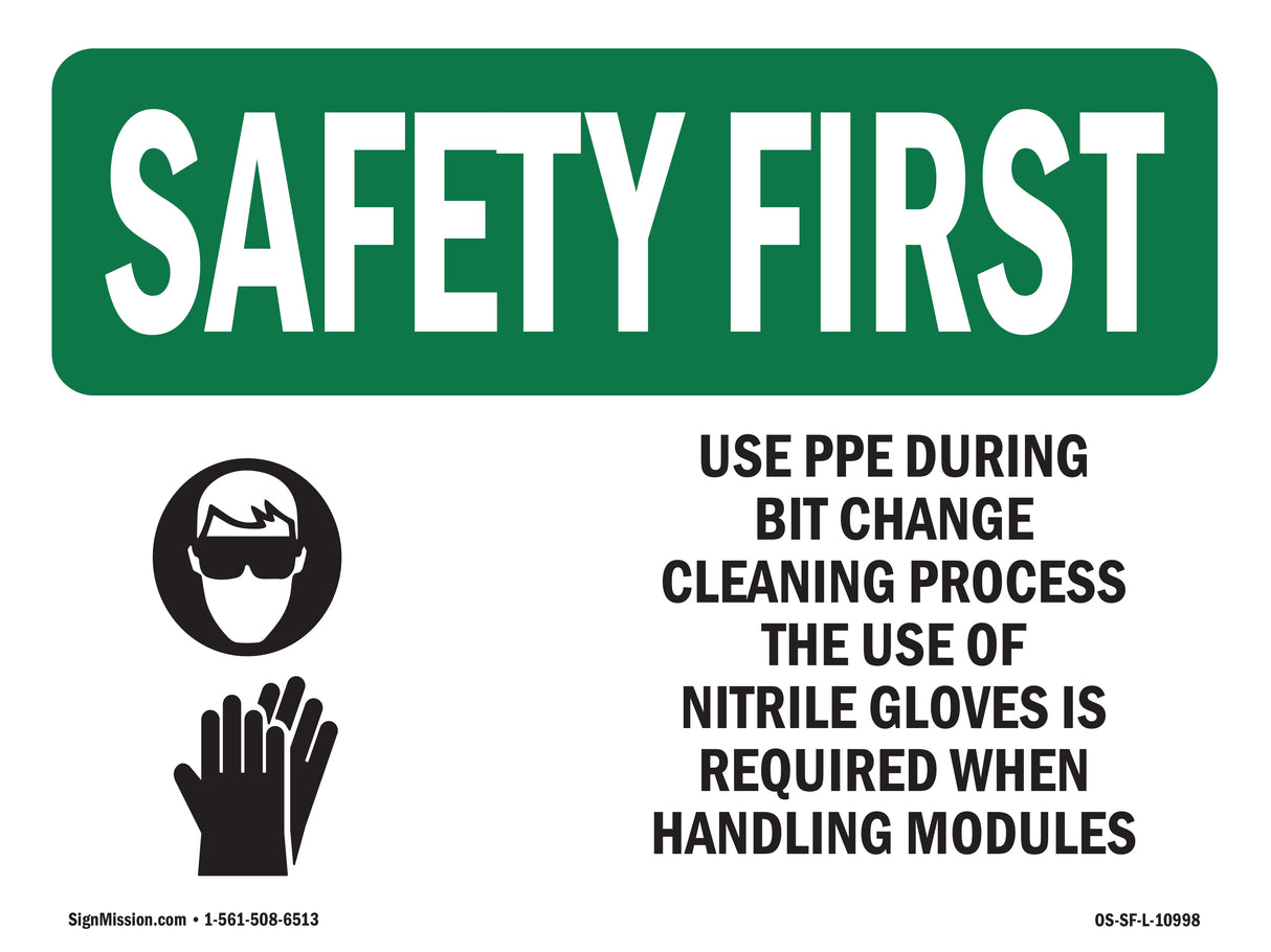 Use PPE During Bit Change Cleaning With Symbol