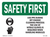 Use PPE During Bit Change Cleaning With Symbol