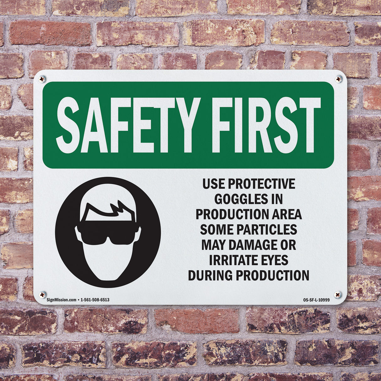 Use Protective Goggles In Production With Symbol