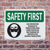 Use Protective Goggles In Production With Symbol