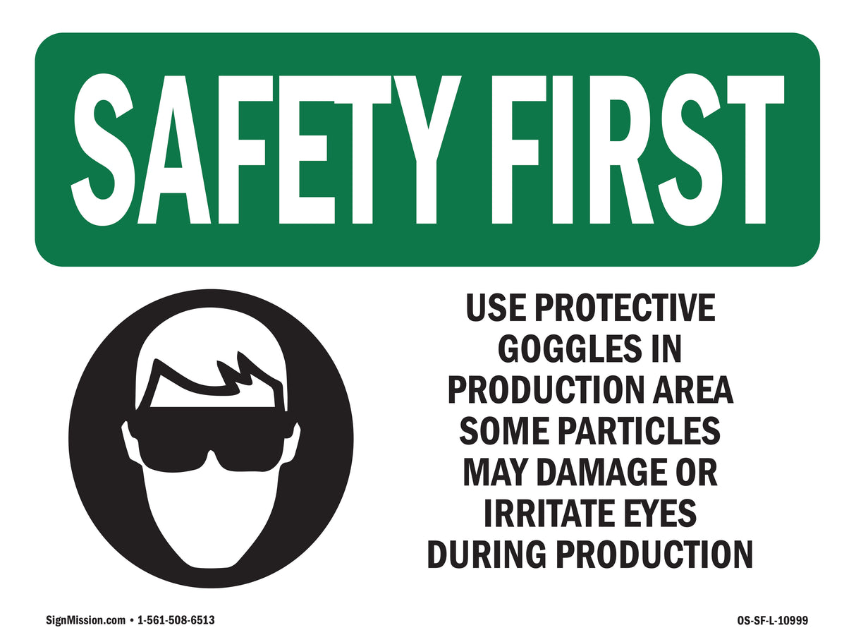 Use Protective Goggles In Production With Symbol