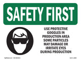 Use Protective Goggles In Production With Symbol