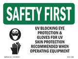 UV Blocking Eye Protection & With Symbol