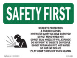 Wear Eye Protection & Rubber With Symbol