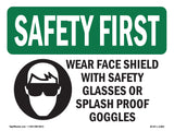 Wear Face Shield With Safety With Symbol