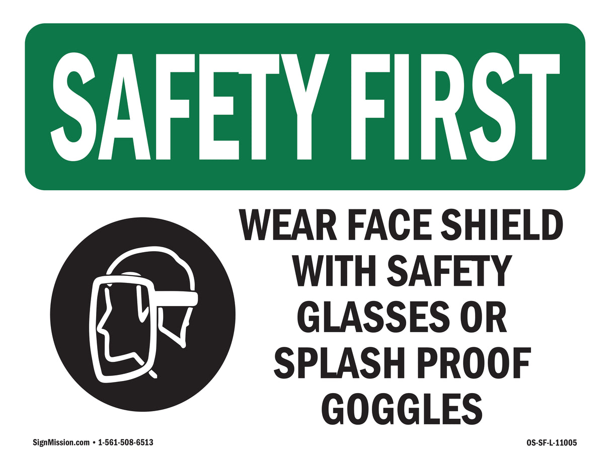 Wear Face Shield With Safety With Symbol