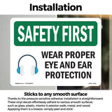 Wear Proper Eye And Ear Protection With Symbol