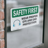 Wear Proper Eye And Ear Protection With Symbol
