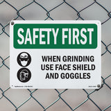 When Grinding Use Face Shield With Symbol