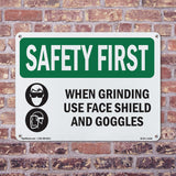 When Grinding Use Face Shield With Symbol