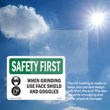 When Grinding Use Face Shield With Symbol