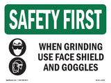 When Grinding Use Face Shield With Symbol