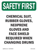 Chemical Suit, Rubber Gloves, Neoprene Gloves