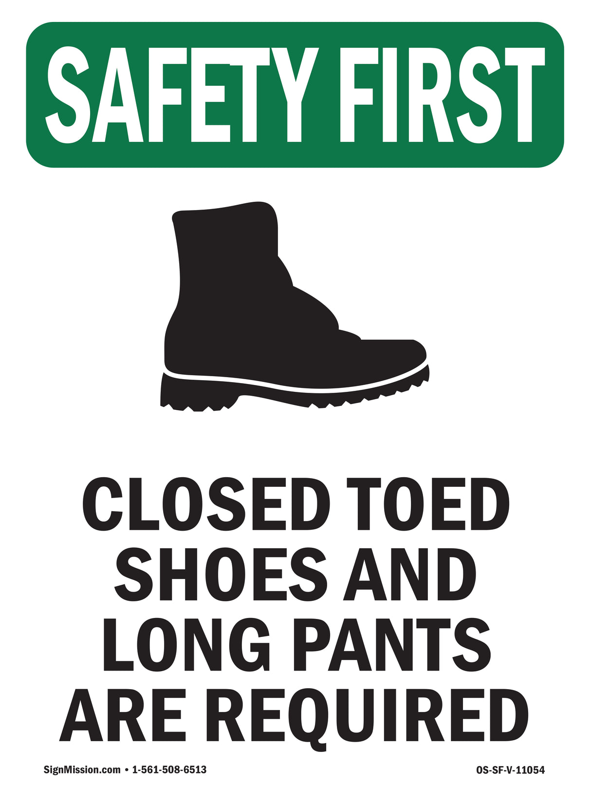 Closed Toed Shoes And Long Pants With Symbol