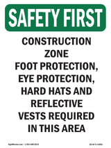 Construction Zone Foot Protection, Eye Protection,