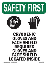 Cryogenic Gloves And Face Shield With Symbol