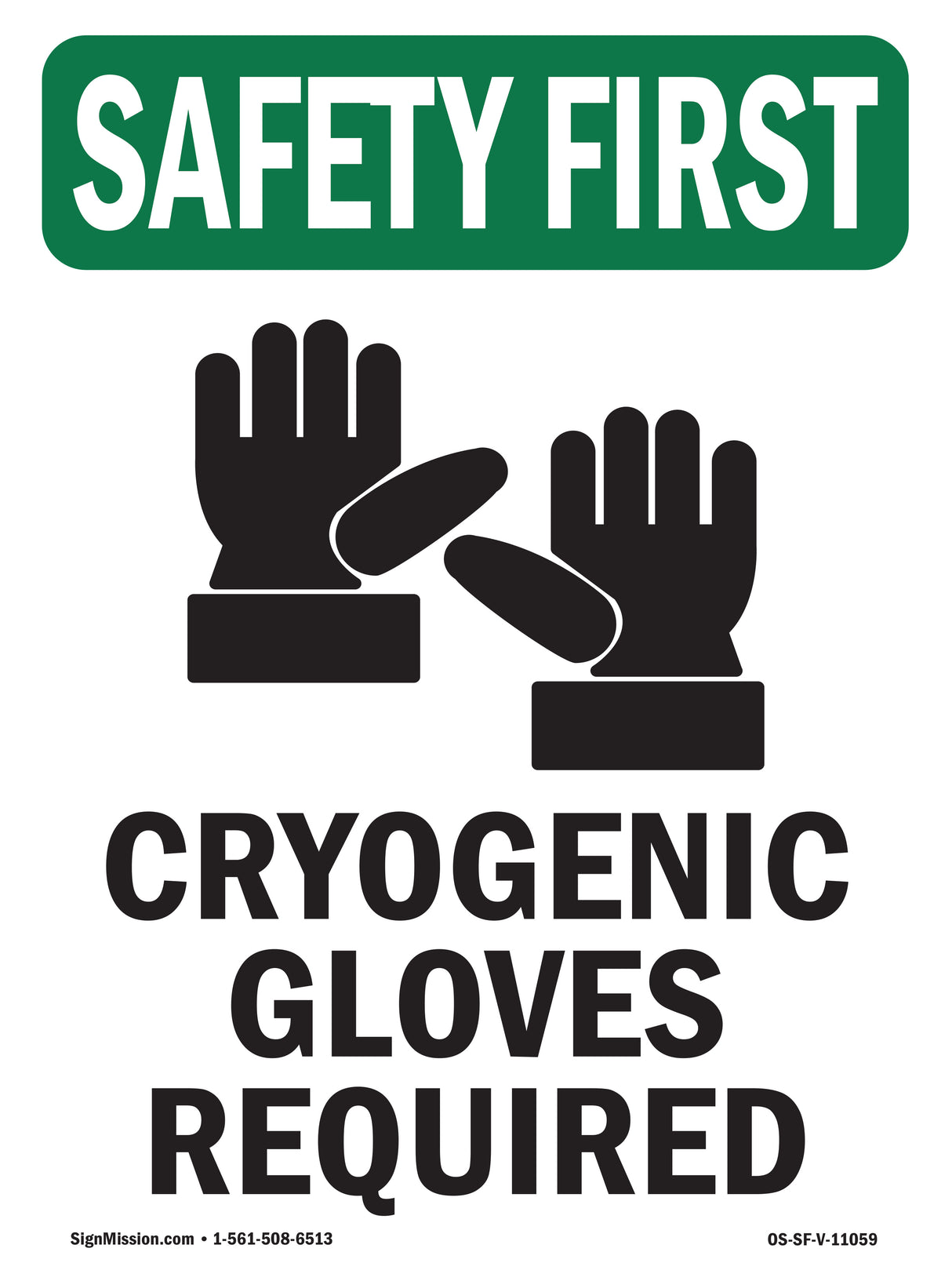 Cryogenic Gloves Required With Symbol