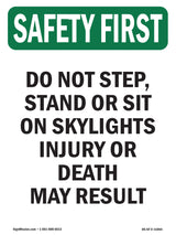 Do Not Step, Stand Or Sit On Skylights Injury