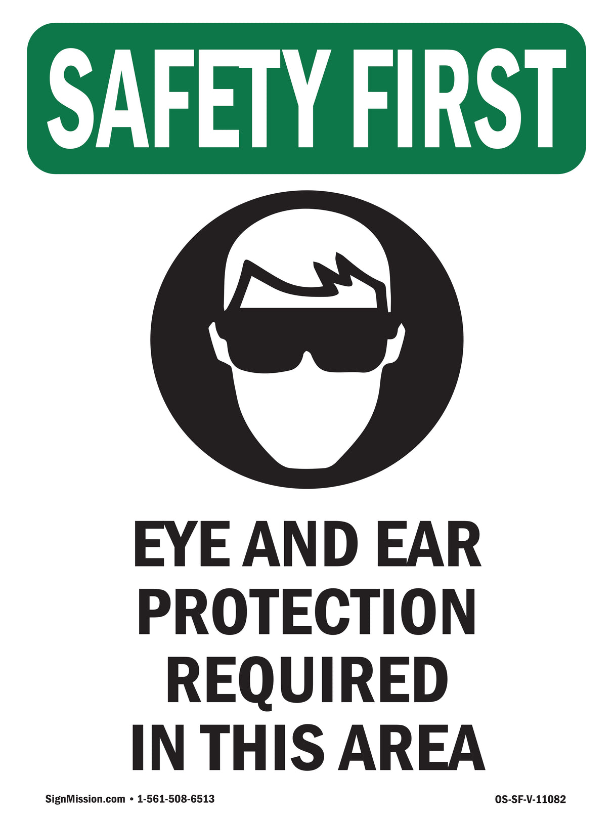 Eye And Ear Protection Required With Symbol