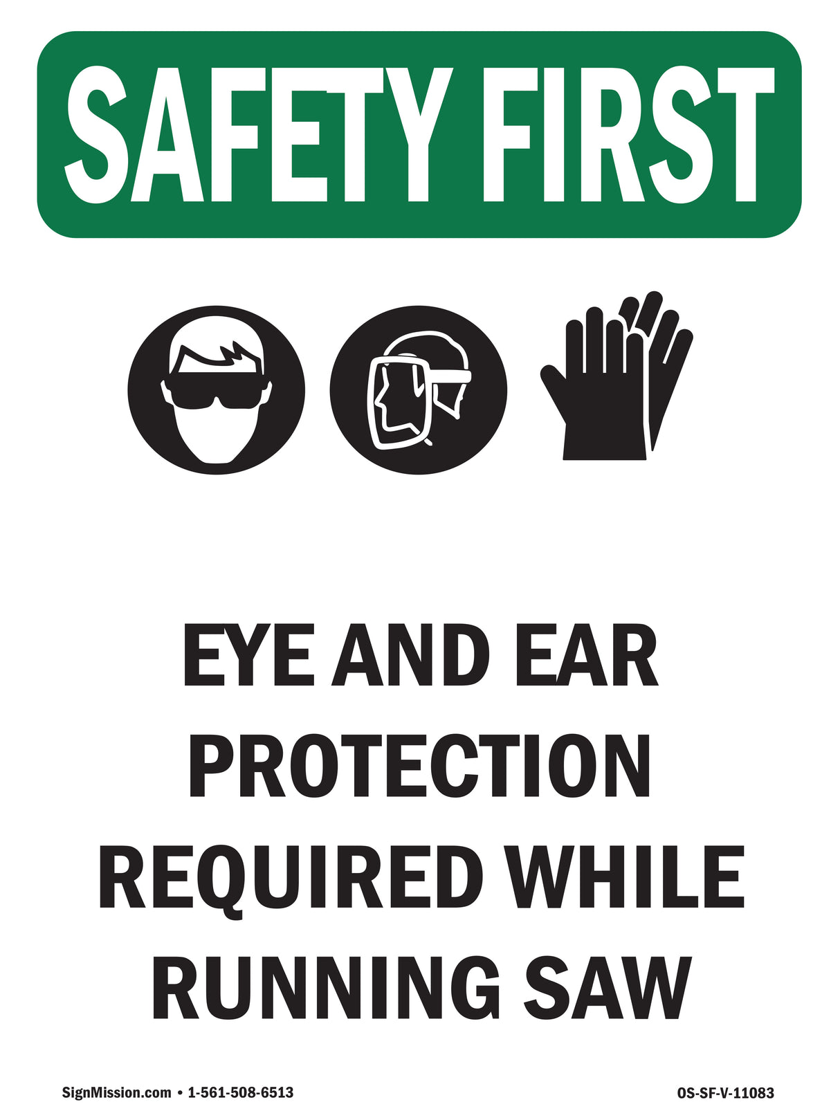 Eye And Ear Protection Required With Symbol