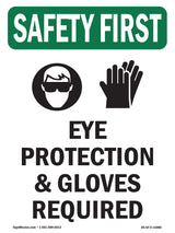 Eye Protection & Gloves Required With Symbol
