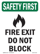 Fire Exit Do Not Block With Symbol
