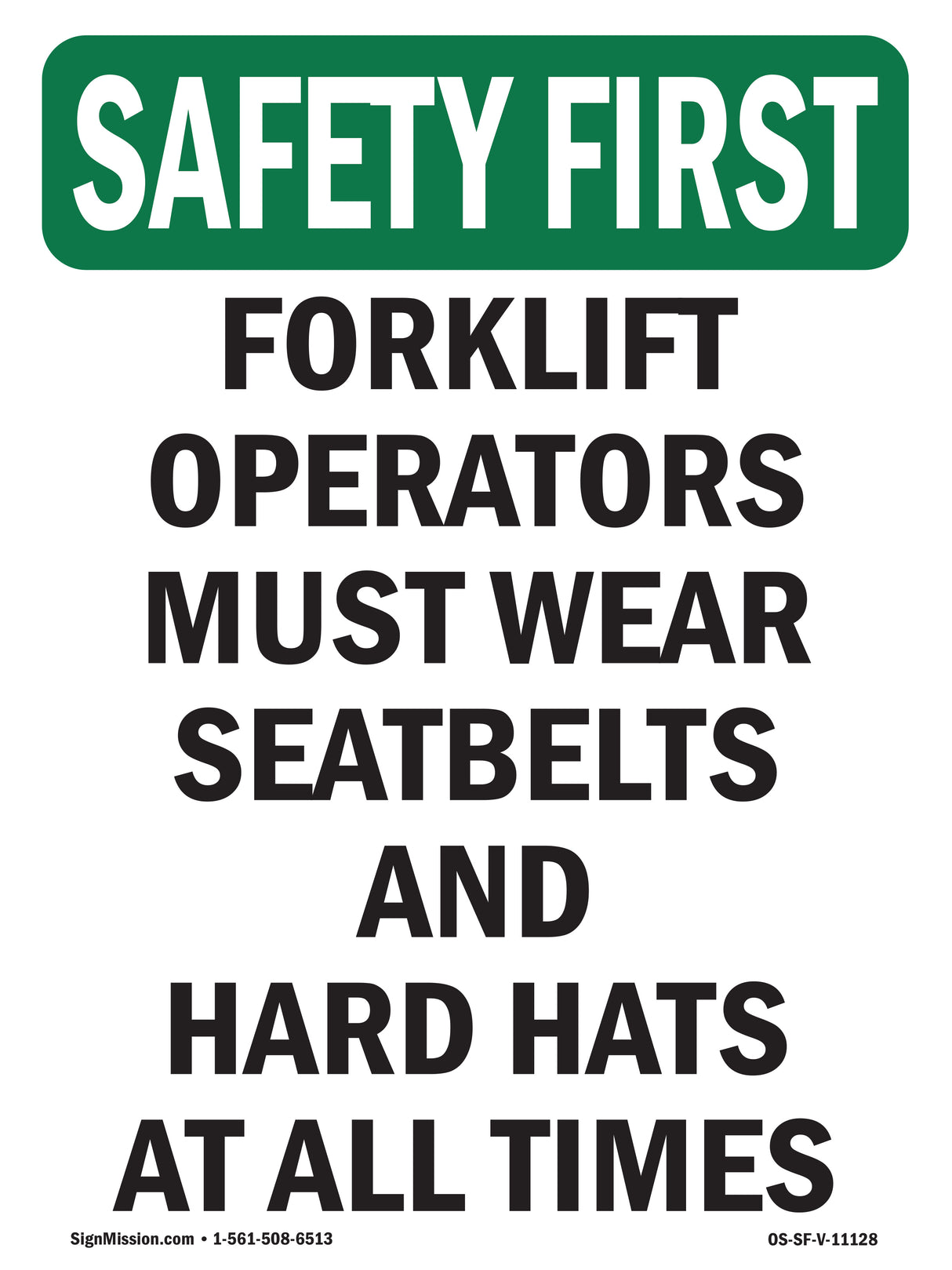 Forklift Operators Must Wear Seatbelts And