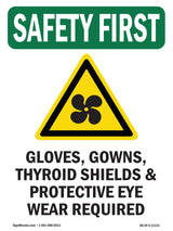 Gloves, Gowns, Thyroid Shields With Symbol