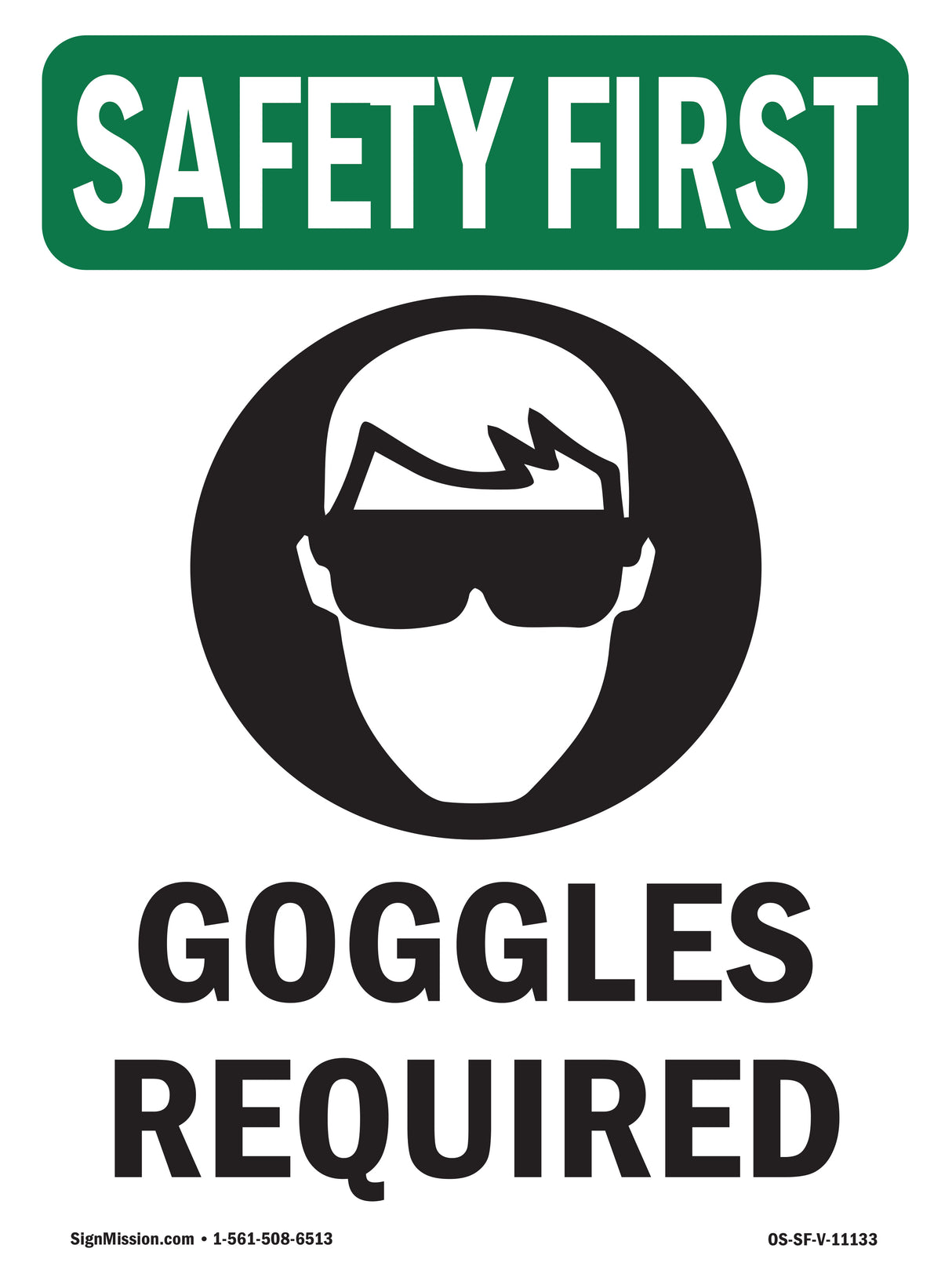 Goggles Required With Symbol