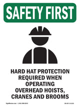 Hard Hat Protection Required With Symbol