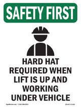 Hard Hat Required When Lift With Symbol