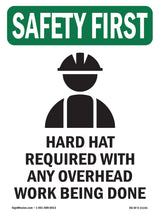 Hard Hat Required With Any Overhead With Symbol
