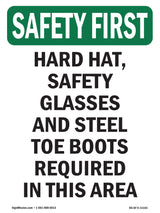 Hard Hat, Safety Glasses And Steel Toe Boots