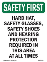Hard Hat, Safety Glasses, Safety Shoes And