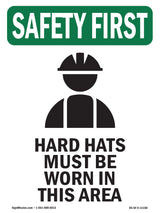 Hard Hats Must Be Worn In This Area With Symbol