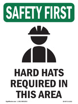 Hard Hats Required In This Area With Symbol