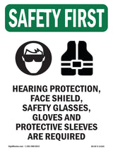 Hearing Protection, Face Shield, With Symbol