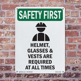 Helmet, Glasses & Vests Are With Symbol