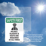 Helmet, Glasses & Vests Are With Symbol