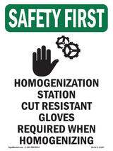 Homogenization Station Cut Resistant With Symbol