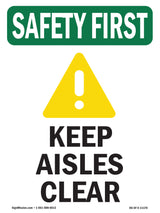Keep Aisles Clear Bilingual