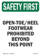 Open-Toe Heel Footwear Prohibited