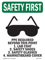 PPE Required Beyond This Point With Symbol