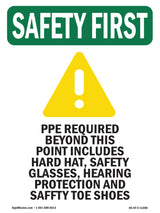 PPE Required Beyond This Point With Symbol