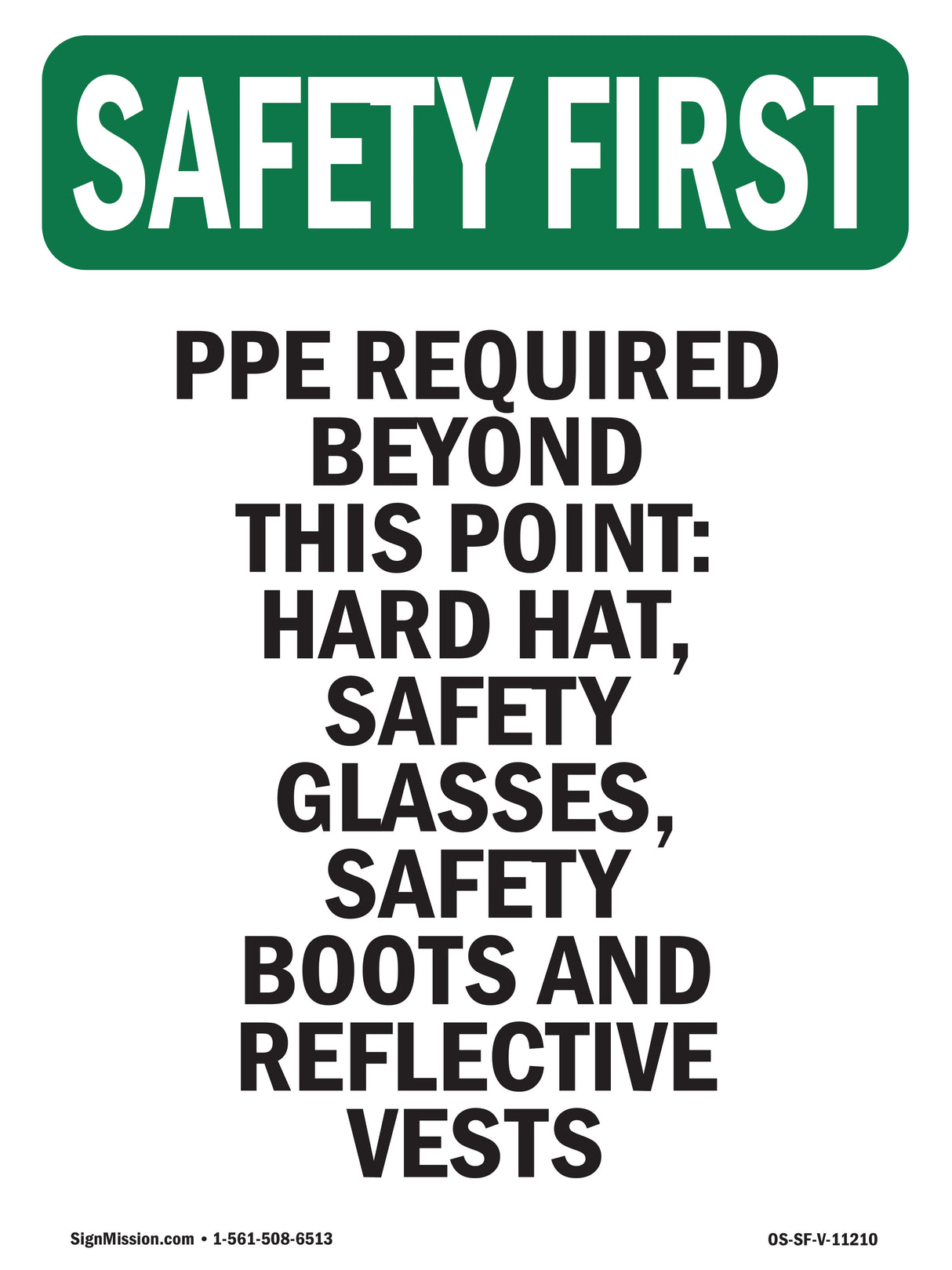PPE Required Beyond This Point-Hard Hat,