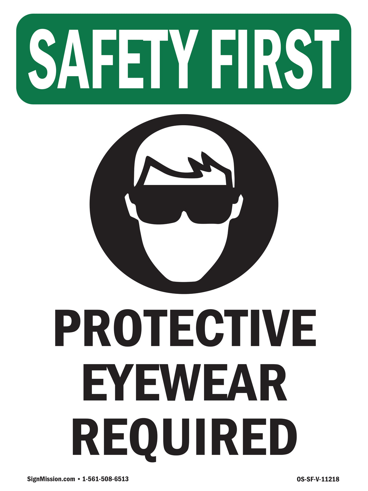 Protective Eyewear Required With Symbol