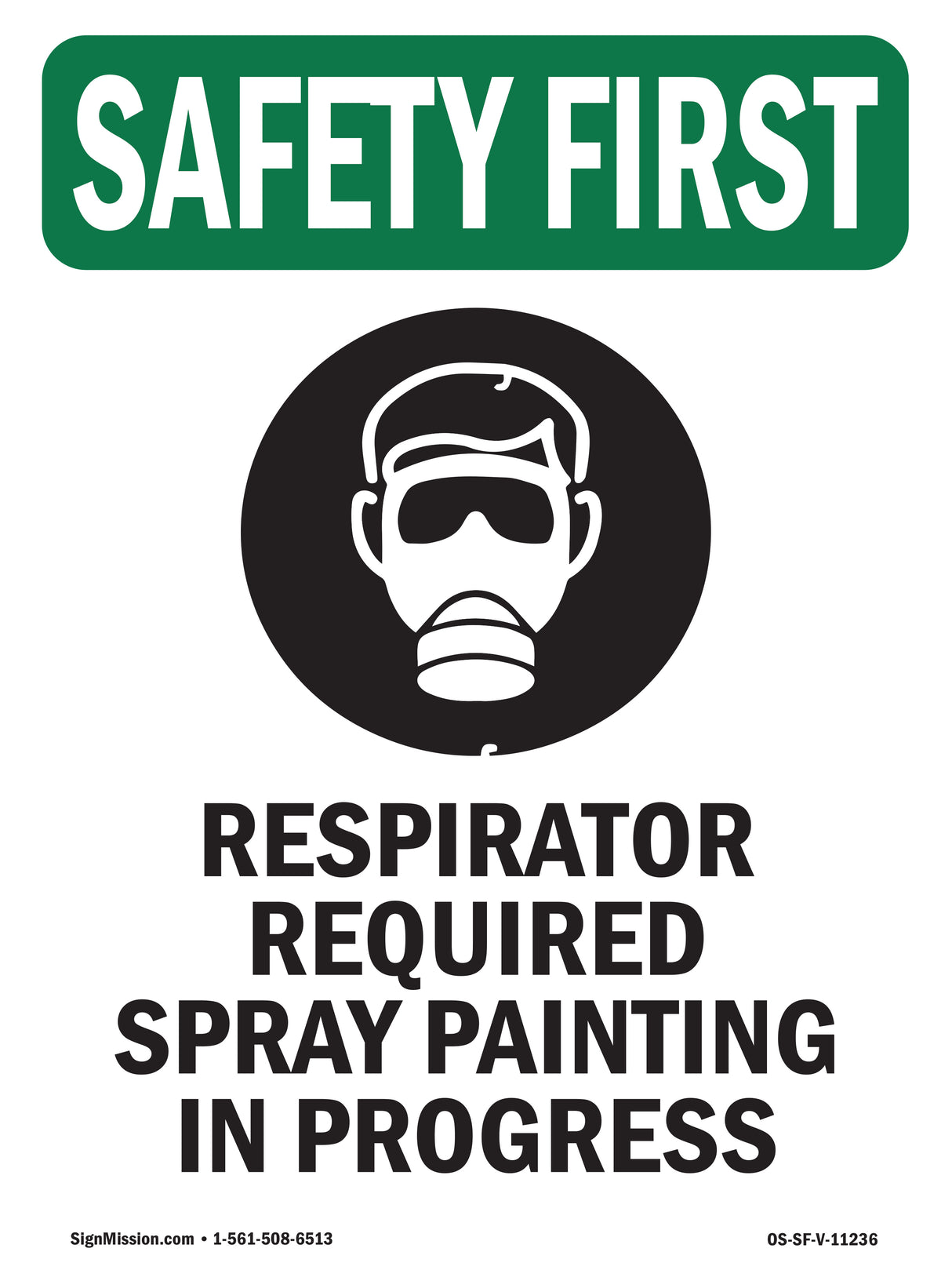 Respirator Required Spray Painting With Symbol